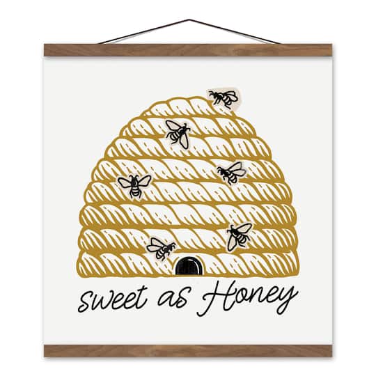 Designs Direct Sweet As Honey Hive Teak Hanging Canvas